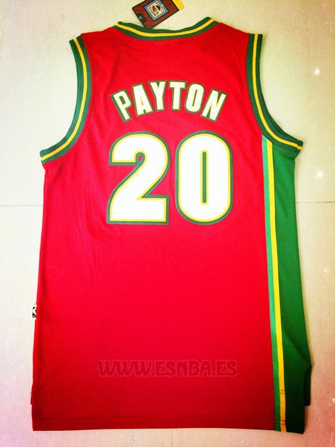 Camiseta Historic Retro Seattle SuperSonics Gary Payton #20 Rojo